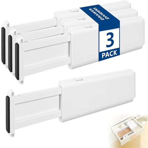 Schubladentrenner, 3 Stück Verstellbar Schubladenteiler Schubladen Trenner Organizer Küche Schubladeneinsätze für Büro Kommode Kleiderschrank Aufbewahrung