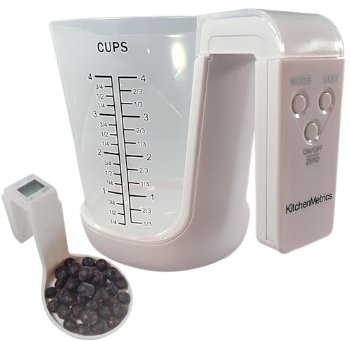 Tazze di misurazione digitali - ABS PC 21 x 14 x 14,6 cm | Misurino con bilancia digitale 2 in 1 di alta precisione, bilancia da cucina, da pesare, schermo LCD, cucina domestica, pasticceria