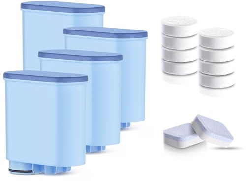 Molifal Filtro Acqua per Philips AquaClean CA6903/10, CA6903/22-4 Pezzi. Compatibile con Saeco Philips LatteGo. Senza BPA, anti-calcare, migliora il gusto (Kit di manutenzione)
