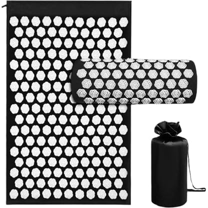 Tapis de massage pour le corps – Coussin de dos texturé | Base antidérapante Tapis de massage de yoga avec fonctions de relaxation, coussin avec utilisation sur canapé lit, soulagement musculaire pour