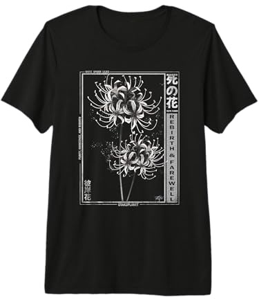 Giglio Bianco Ragno in Giapponese Grunge Anime Floreale estetica Maglietta Premium
