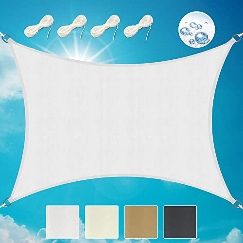 Sol Royal Rectangular Sun Shade Sail 3x2 m PES Breathable & UV-light resistant Sun Shades for Garden Sail Canopy Waterproof Terrace Balcony & Pool - 300x200 cm White - SolVision PS9