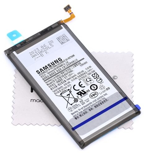 Batterie pour Samsung d'origine EB-BG975ABU pour Samsung Galaxy S10 Plus / S10+ (G975F) avec chiffon de nettoyage mungoo