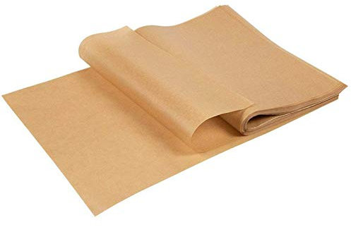 Jodsen 100Pcs Brown Parchment Baking Paper, 35 x 25cm, Unbleached, Non-Stick, Greaseproof, Precut Sheets for Baking, Cooking, Steaming