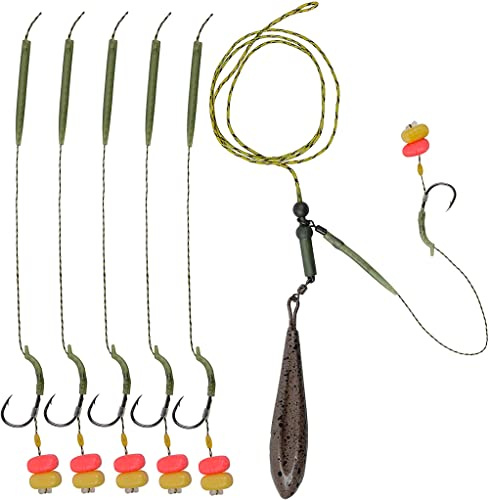 OROOTL Karpfenangeln Inline Rig Set Karpfenrigs mit Angelblei Gewicht Karpfen Zubehör Pins Tail Gummi-Rohre Karpfen Haken Anti Tangle Ärmel Quick Change Wirbel