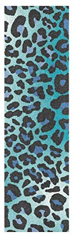 BEUSS Blau Schwarz Leopard Print Muster Skateboard Griptape Rutschfest Selbstklebend Longboard Griptapes Aufkleber Griffband(84 * 23cm 1pcs)
