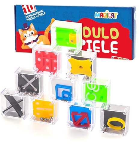 Magicat Set de 10 Mini Juegos Rompecabezas Premium | Juegos educativos de Habilidad e ingenio para niños | Puzzle con Diferentes Niveles | Regalos cumpleaños niños Colegio