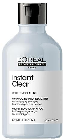 L’Oréal Professionnel Shampoo, Anti-Dandruff for All Hair Types, Gel Cream Texture with Piroctone Olamine, Serie Expert Instant Clear, 300 ml