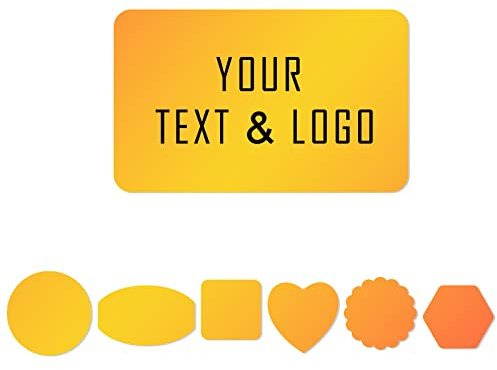 100pcs Personalised Stickers for Business Logo Custom Stickers Labels with Your Logo, Photo or Text, customised Sticker in Circle，Square,Rectangle，Heart-Shape (Rectangle)