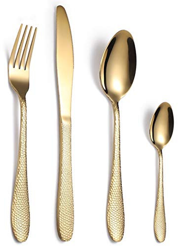 Gold Cutryry Set Matte rutschfeste Geschirr Set 304 Edelstahl 24 stücke Forks Löffel Messer Set Geschirr Set Box essgeschirr (Color : 24pcs)