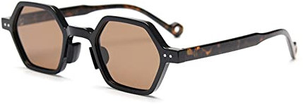 kachawoo Occhiali da sole esagonali polarizzati retrò celebrità influencer occhiali da sole per Street Snap Selfie Ins Trending Shades, Lenti marrone grigio, m