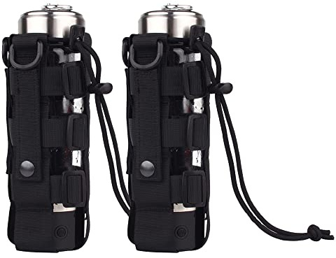 DONGKER Molle Flaschenhalter, 2 Stuck Taktisch Trinkflasche Beutel, Militär Trinkflasche Halter, Langlebig Bottlehalter Bottel Carrier für 0.5L-2.5L Flaschen