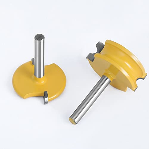 2 Stück 1/4“;Schaftflöte und Perlenfräser Bogen Holzarbeiten T-förmige Zapfenbohrer Schlitzfräser Set Fräser for Holz