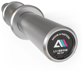 ATLETICA L1 Olympia Hantelstange, 52 cm Länge, Ø 50 mm, 6 kg | Studioqualität, 190.000 PSI, Hochbelastbar & verchromt, Mit Kugellagern ausgestattet