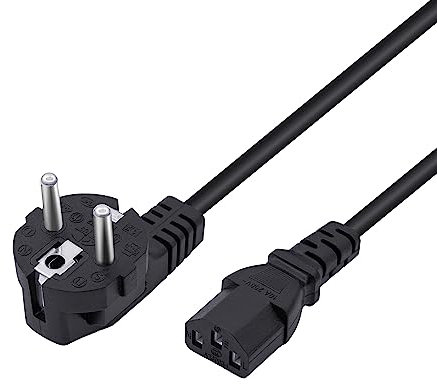 Mcbazel Cable de alimentación C13 de 1.5m Enchufe estándar de 3 Pines Conector de alimentación para Monitor de PC Computadora Proyector/Impresora/Cocina eléctrica/Proyector - Enchufe EU