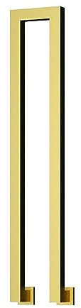 LIVINQ Gold U-Shaped Transitional Handrail for Indoor Stairs Handrail Picket for Exterior Steps, Wrought Iron Stair Railing Side Mount Front Porch Hand Rail for Outdoor (Size : 55cm(1.8ft))