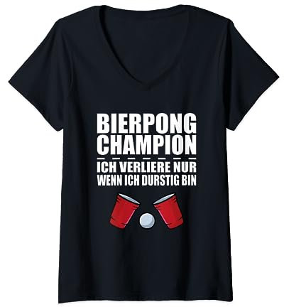 Bierpong Party Dream Team Trikot Bierpong Champion T-Shirt mit V-Ausschnitt