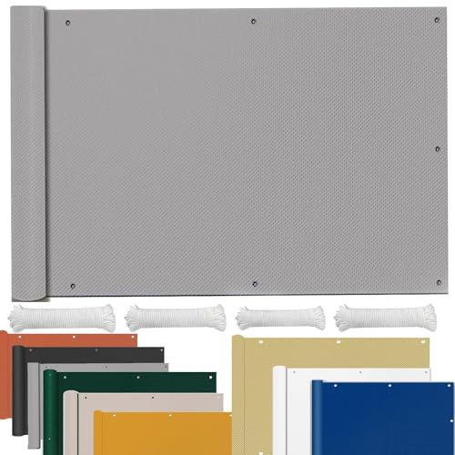 sonnensegel nach Mass Mit Ösen Wasserdicht SunSail Sonnensegel Sonnenschutz Markisenstoffe Meterware schattentuch für Garten Terrasse Balkon Sonnenschutz glasdach 1x4M Hellgrau