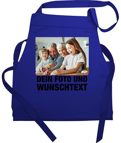Schürze - Erwachsene - Mit Foto I Eigenem Bild I Text I Name I Wunschtext - 60x87 - Royalblau - küchenschürze schürzen+selbst+gestalten selbst drucken photo kochschürze koch geschenke