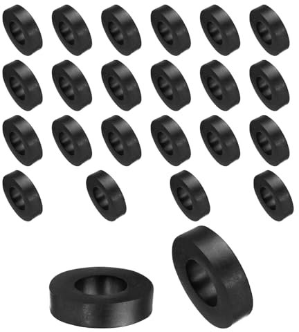 QUARKZMAN 24pz Distanziali Gomma 20mm OD, 10mm ID, 5mm Altezza Distanziatore Rotondo Antivibrazioni Boccola Anelli Tenuta Rondella Piatta Spessa per Accessori Auto Domestici