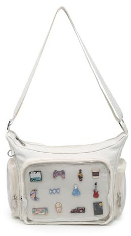 Ita Bag Umhängetasche aus Segeltuch, Kawaii, Geldbörsen und Handtaschen mit Anime-Pins Display