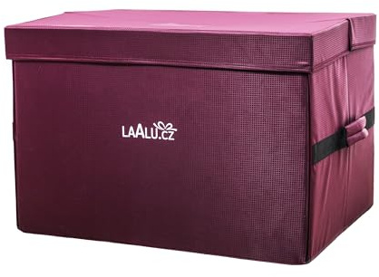 LAALU Premium Aufbewahrungsbox für Christbaumkugeln | 96 Kugeln | verstellbare Fächer | Stoff