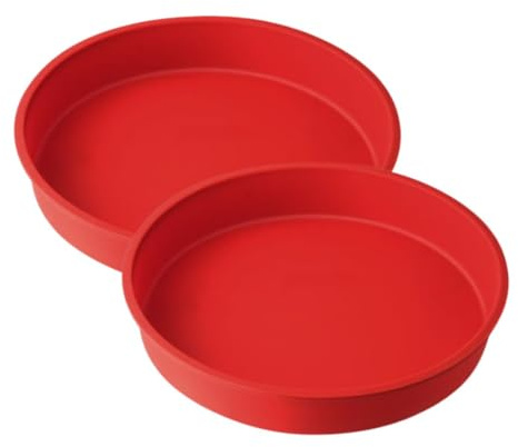 Dr. Oetker Lot de 2 Moules à manqué en silicone 26 cm | Démoulage facile, Silicone souple, 26 cm de diamètre, Passe au lave-vaisselle, Forme ronde pour gâteaux