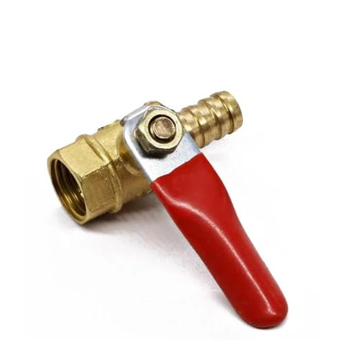 CDPDUGMN 10 stücke Messing Barb kugelhahn 1/8'' 1/2'' 1/4'' Innengewinde Anschluss Gemeinsame Kupfer Rohr Fitting Koppler Adapter 6-12mm Schlauch Barb(50 PCS_3/8)