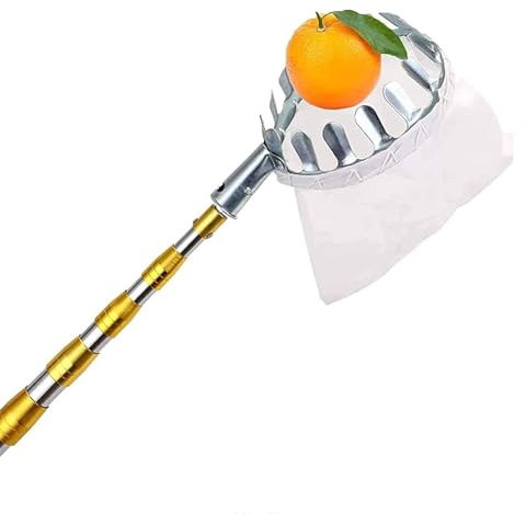 Teleskop Obstpflücktasche Ausziehbar Von 200 bis 700cm Leicht und aus Edelstahl Hochwertiges Metall, Ideal Zum Ernten Großer Früchte(300cm)
