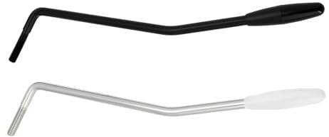 ECSiNG 2 Stück 5,0mm Tremoloarm mit Gewinde Gitarren-Tremolohebel Whammy Bar Zinklegierung Gitarren-Vibratoarm für ST-E-Gitarren (Schwarz Und Silber)
