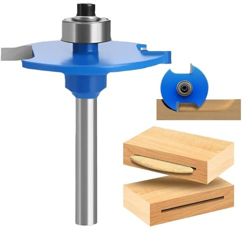 JISRKP Biscuit Jointer Router Bit, Carbon Steel, 1-Flute, V-Groove Cut, 53.4mm x 41.3mm, Biscuit Cutter, Router Bit Slot Woodworking Tool