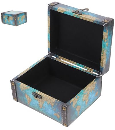 Alipis Vintage Aufbewahrungsbox Holz Mit Schloss Ordnungssystem Für Zuhause Kinder Schatztruhe Im Retro Stil Mit Fallschutz