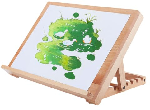 PH PandaHall Cavalletto Da Tavolo per Pittura 6-Posizione Cavalletto Da Disegno In Legno di Faggio Supporto Tavolo Da Disegno Pieghevole Regolabile per Artisti Principianti Pittura Esposizione 30x40cm