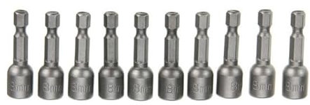 GLBMLMTHZP 10 pièces 8mm jeu de tournevis à écrou magnétique 1/4 adaptateur à douille hexagonale foret for perceuses électriques pistolets à vis pilotes sans fil et magnétiques Socket Sockets
