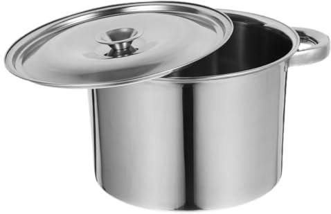 Ciieeo Marmite à Induction Acier Inoxydable Double Anses Couvercle Hermétique pour Bouillon Ragoût et Cuisson Douce 18 Cm