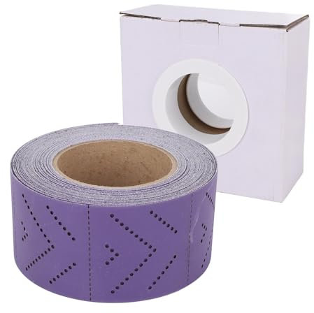 Rollo de Papel de Lija de Cerámica 400 Grano Multi Orificio sin Polvo Abrasivo 70 Mmx12m para Reparación de Cuerpo Preparación de Pintura Madera de Metal Lijado