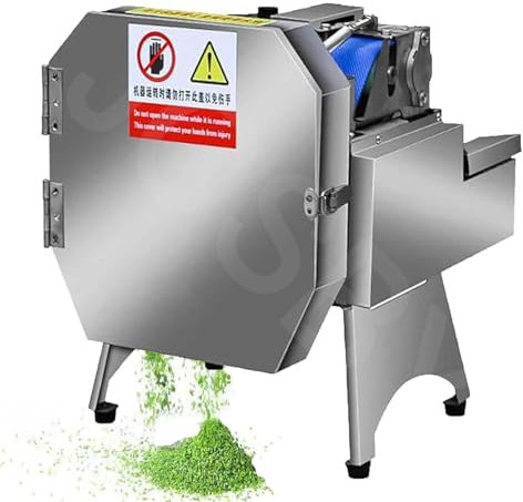 JOSBY Picadora de Verduras Comercial de 100 kg/h, cortadora eléctrica de Verduras de 120 W, con Cinta transportadora de 6 cm, Grosor Ajustable, rebanadora Industrial de Acero Inoxidable para Cebolla