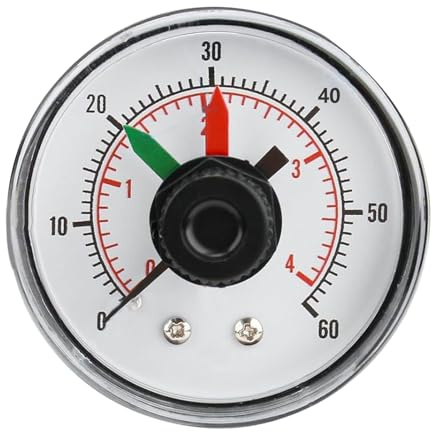 Manomètre Filtre Piscine, 0-60 psi, Cadran 2, Raccord Laiton 1/4, Indicateur de Pression d'eau en laiton pour Filtre à Sable, Spas, Aquariums