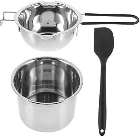 Alipis Olla para Derretir de Acero Inoxidable con Mango Ergonómico para Chocolate Queso Velas y Apto para Baño María y Uso Cocina Doméstica Color Aleatorio