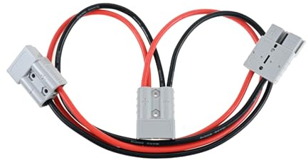 gohantee 1-2 connettori per batteria da 50 A, adatti per connettori Anderson, 2 connettori con cavo per carrelli elevatori elettrici, camper, trattori