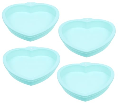 ELAYARD 4 pezzi Stampo Torta Cuore in Silicone Antiaderente e Resistente Alte Temperature Teglia per Mousse e Dolci DIY Facile da Pulire per Preparazioni Domestiche