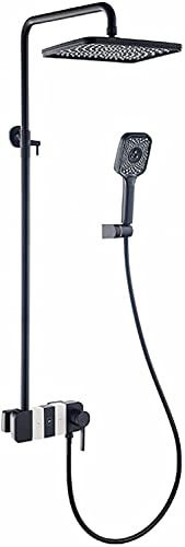 Sistema de ducha Media montado en la pared grifo de ducha con bañera Combo de ducha de lluvia Combo de altura de altura de altura y ribete de ducha con cabeza de lluvia, 3 modos de ducha de mano,
