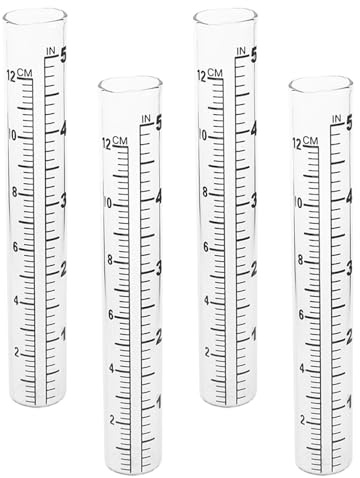 Abaodam 4 Stück Ersatz Regenmesserrohre aus Glas Transparent Witterungsbeständig für Garten und Außenbereich Passgenau für Standard Regenmesser