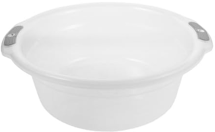 BELLIFFY Bassin de Trempage pour Bain de Pied en Plastique, Bac à Laver Rond avec Poignées, Prise Sûre pour Bain de Mains et Animaux