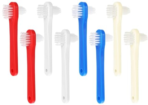 Lot de 8 brosses à dents à double tête pour dents artificielles, brosse de nettoyage à 360° avec double tête de brosse, portable à double face, pour nettoyer les dents et les gouttières