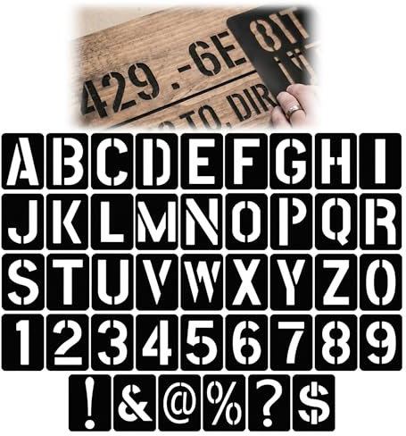 Plantillas de Letras y Números, 42PCS Plástico Alfabetos Número Plantilla