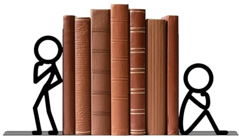 Topes de libros para estantes – 1 par de organizador de biblioteca de metal negro – Cale-Libros, para oficina en casa, apartamento, dormitorio de estudiantes, salón, estudio, biblioteca, estudio