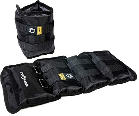 Sporttrend 24® Gewichtsmanschetten 0,5kg, 0,75kg, 1kg, 1,5kg, 2kg, 2,5kg, 3kg, 3,5kg, 4kg, 4,5kg, 5kg im 2er Set - maximaler Halt durch starken Klettverschluss, Fußgewichte, (Schwarz, 2 x 4,5kg)