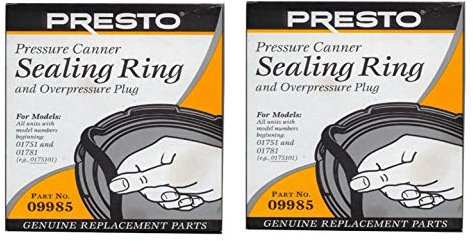 Presto 09985 Pressure Cooker Sealing Ring, Black, 2 Pack