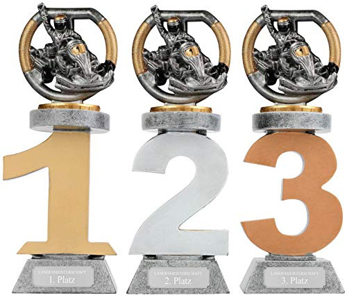 Pokal Kart Kartsport Gokart Serie VILLON Trophäe 3 Größen mit Gravur
